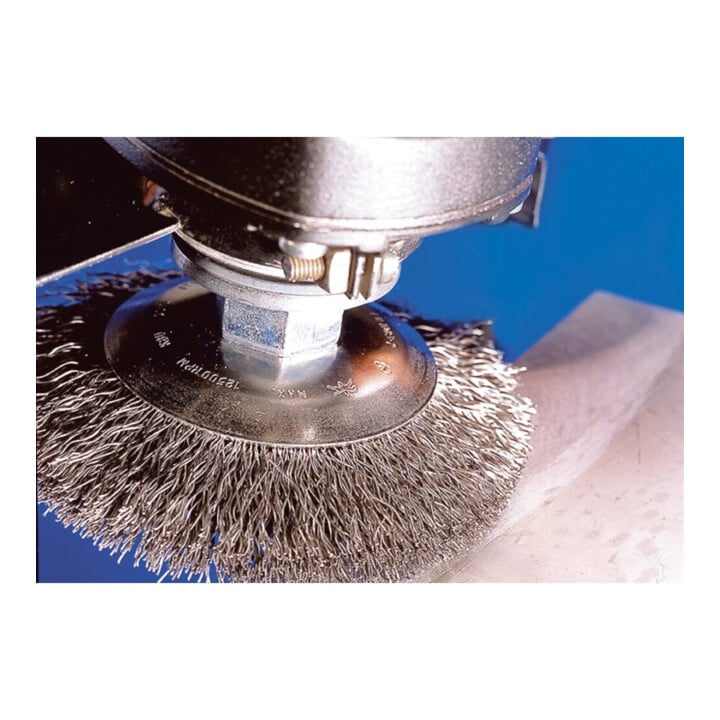 PFERD TOOLS Kegelbürste ungezopft KBU Ø 125x10mm M14 Stahl-Draht-Ø 0,35 mm Winkelschleifer