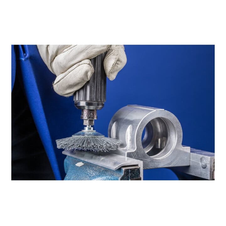 PFERD TOOLS Kegelbürste ungezopft KBU Ø 80x10mm Schaft-Ø 6 mm Keramik-Filament-Ø 0,55 mm Korn 120