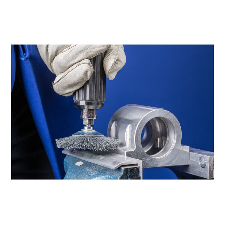 PFERD TOOLS Kegelbürste ungezopft KBU Ø 95x10mm Schaft-Ø 6 mm SiC-Filament-Ø 1,10mm Korn 120