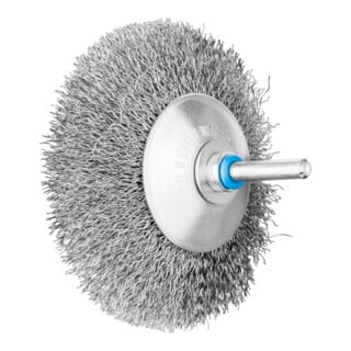 PFERD TOOLS Kegelbürste ungezopft KBU Ø95x10mm Schaft-Ø6 mm Edelstahl-Draht-Ø0,30