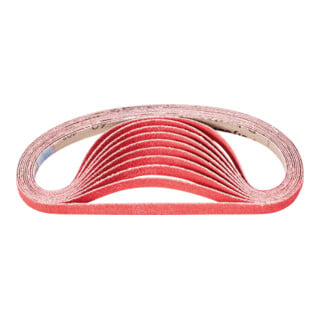 PFERD TOOLS Keramikkorn Schleifband BA 12x520mm CO-COOL60 für Edelstahl-Schliff mit Bandschleifer (100)
