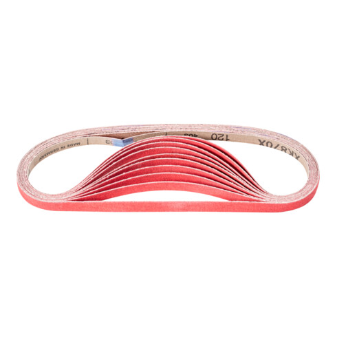 PFERD TOOLS Keramikkorn Schleifband BA 12x610mm CO-COOL120 für Edelstahl-Schliff mit Bandschleifer (100)