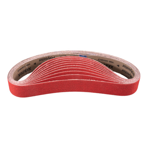 PFERD TOOLS Keramikkorn Schleifband BA 40x820 mm CO-COOL80 für Edelstahl-Schliff mit Rohrbandschleifer