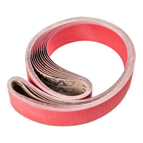 PFERD TOOLS Keramikkorn Schleifband BA 75x2000mm CO-COOL120 für Edelstahl-Schliff mit Bandschleifer