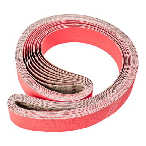 PFERD TOOLS Keramikkorn Schleifband BA 75x2500mm CO-COOL36 für Edelstahl-Schliff mit Bandschleifer