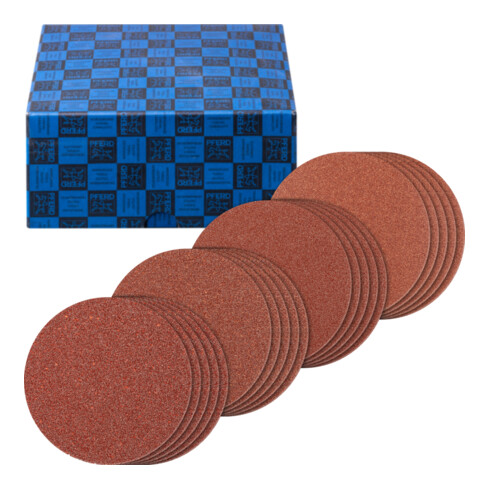 PFERD TOOLS Klettronden-Set Grob Korund 20-tlg. Ø 125 mm A40,60,80,120 für Winkelschleifer