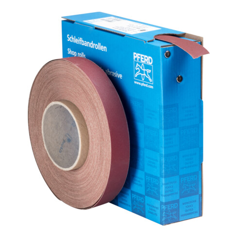 PFERD TOOLS Korund Schleifbandrolle Gewebe SBR Breite 25 mmxLänge 50m A320 für universelle Anwendung