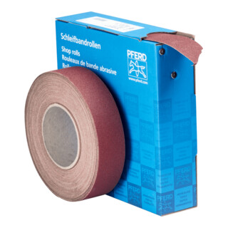 PFERD TOOLS Korund Schleifbandrolle Gewebe SBR Breite 38 mmxLänge 25m A100 für universelle Anwendung