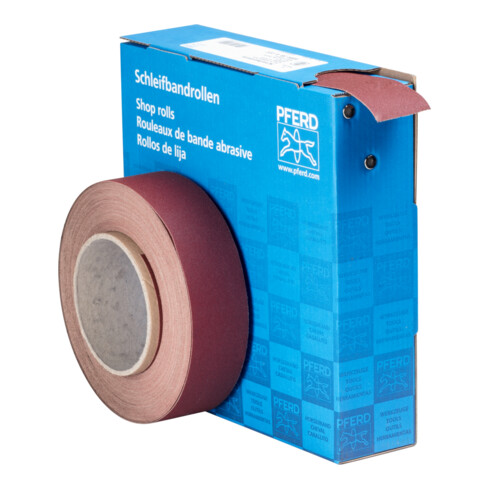 PFERD TOOLS Korund Schleifbandrolle Gewebe SBR Breite 38 mmxLänge 25m A220 für universelle Anwendung