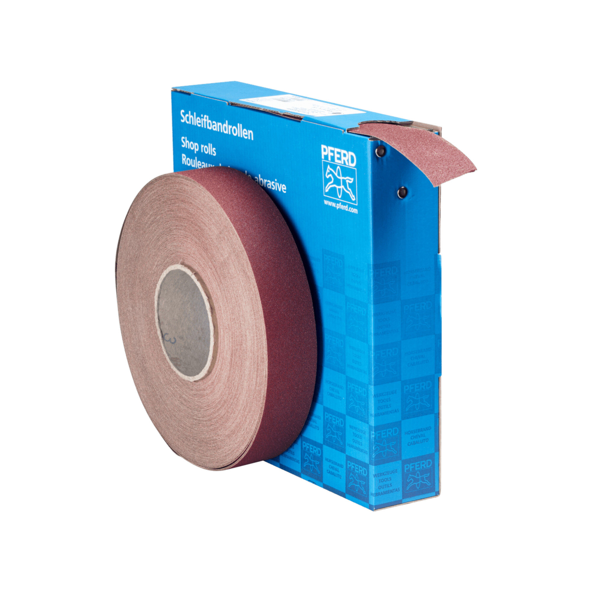 PFERD TOOLS Korund Schleifbandrolle Gewebe SBR Breite 40mmxLänge 50m A100 für universelle Anwendung