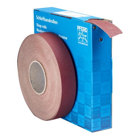 PFERD TOOLS Korund Schleifbandrolle Gewebe SBR Breite 40mmxLänge 50m A100 für universelle Anwendung