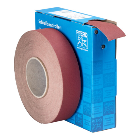 PFERD TOOLS Korund Schleifbandrolle Gewebe SBR Breite 40mmxLänge 50m A220 für universelle Anwendung