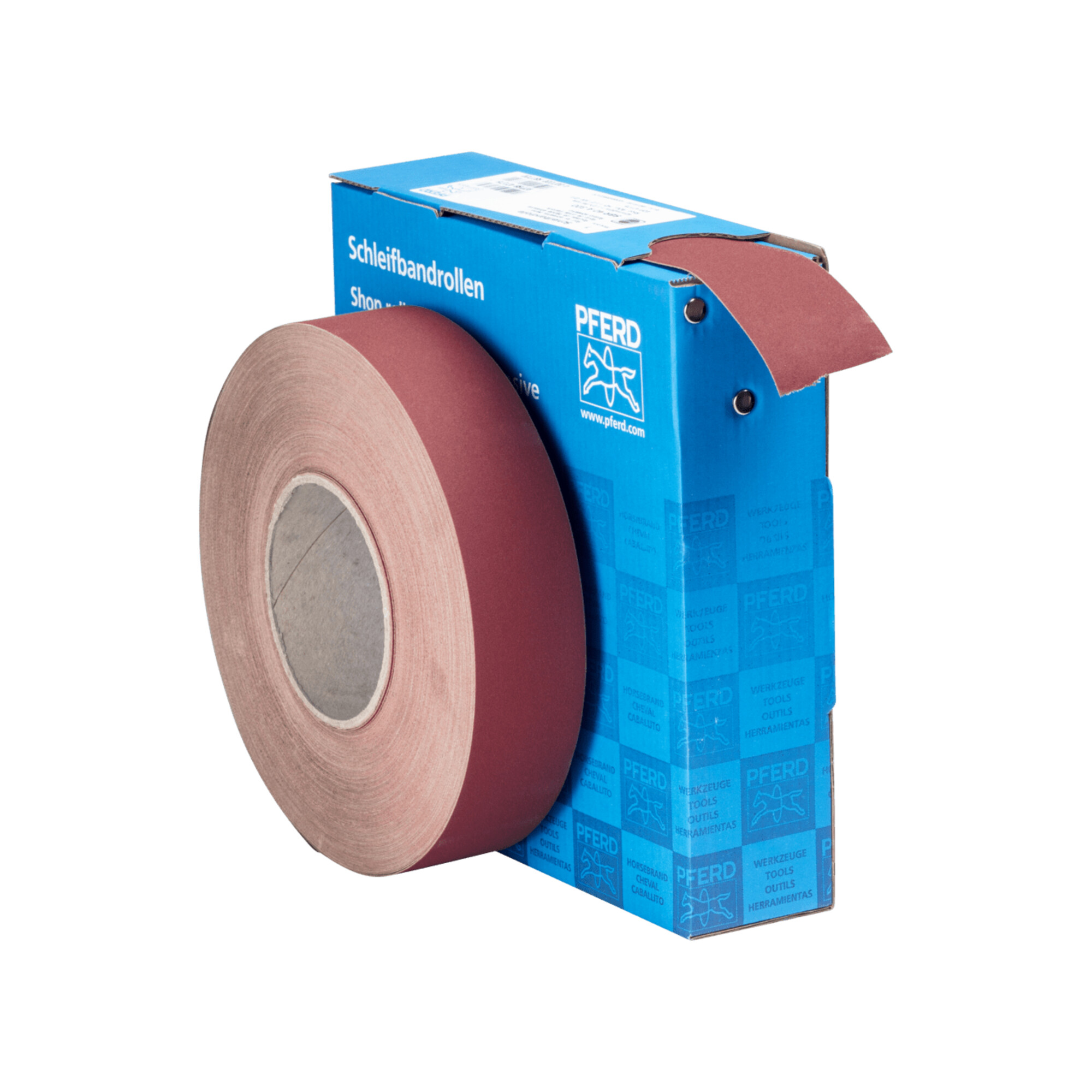 PFERD TOOLS Korund Schleifbandrolle Gewebe SBR Breite 40mmxLänge 50m A320 für universelle Anwendung