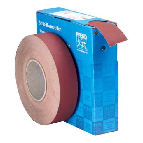 PFERD TOOLS Korund Schleifbandrolle Gewebe SBR Breite 40mmxLänge 50m A320 für universelle Anwendung