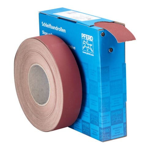 PFERD TOOLS Korund Schleifbandrolle Gewebe SBR Breite 40mmxLänge 50m A400 für universelle Anwendung