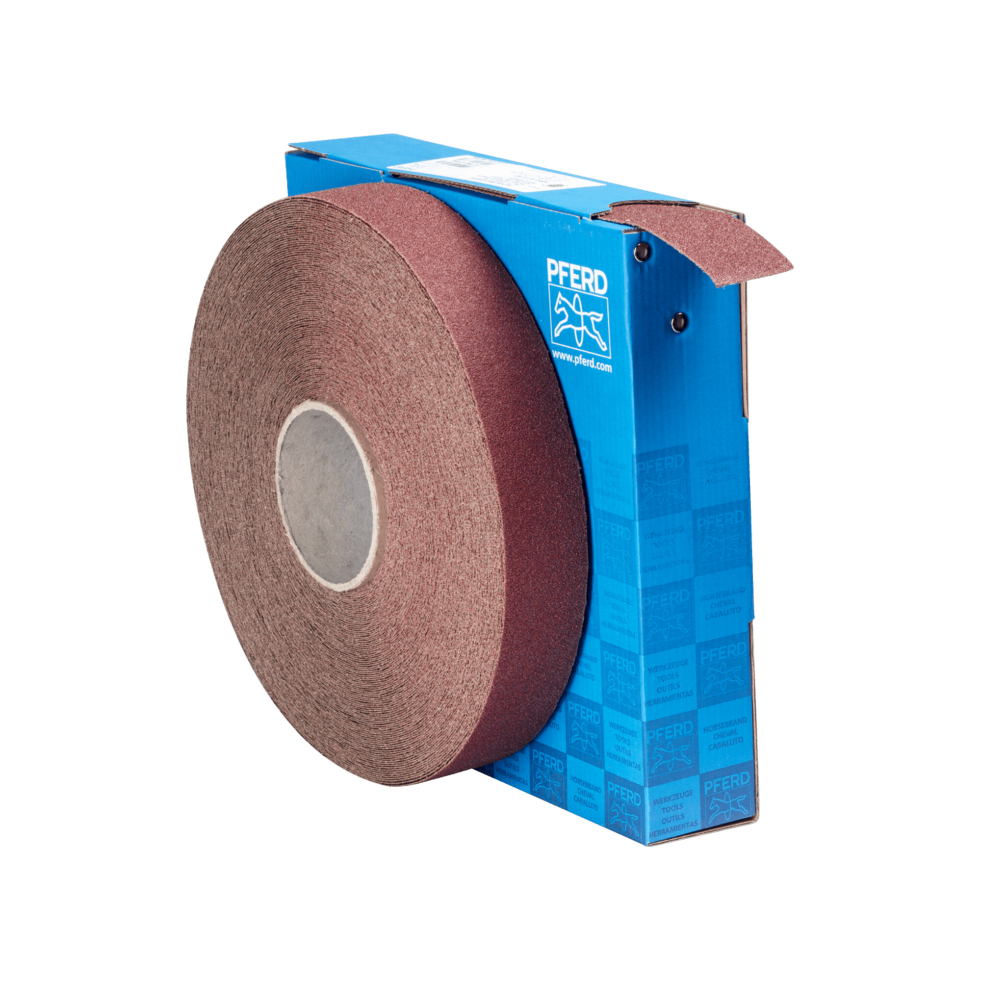 PFERD TOOLS Korund Schleifbandrolle Gewebe SBR Breite 40mmxLänge 50m A60 für universelle Anwendung