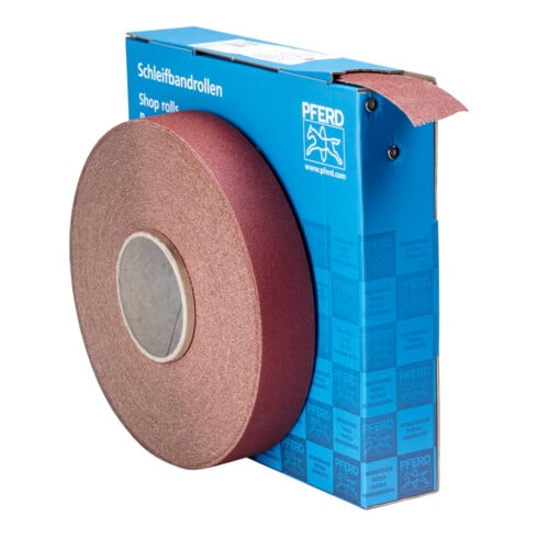 PFERD TOOLS Korund Schleifbandrolle Gewebe SBR Breite 40mmxLänge 50m A80 für universelle Anwendung