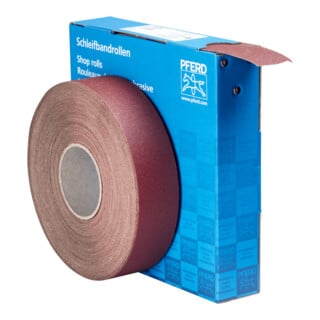 PFERD TOOLS Korund Schleifbandrolle Gewebe SBR Breite 50mmxLänge 50m A100 für universelle Anwendung