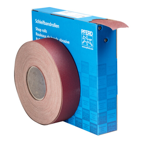 PFERD TOOLS Korund Schleifbandrolle Gewebe SBR Breite 50mmxLänge 50m A120 für universelle Anwendung