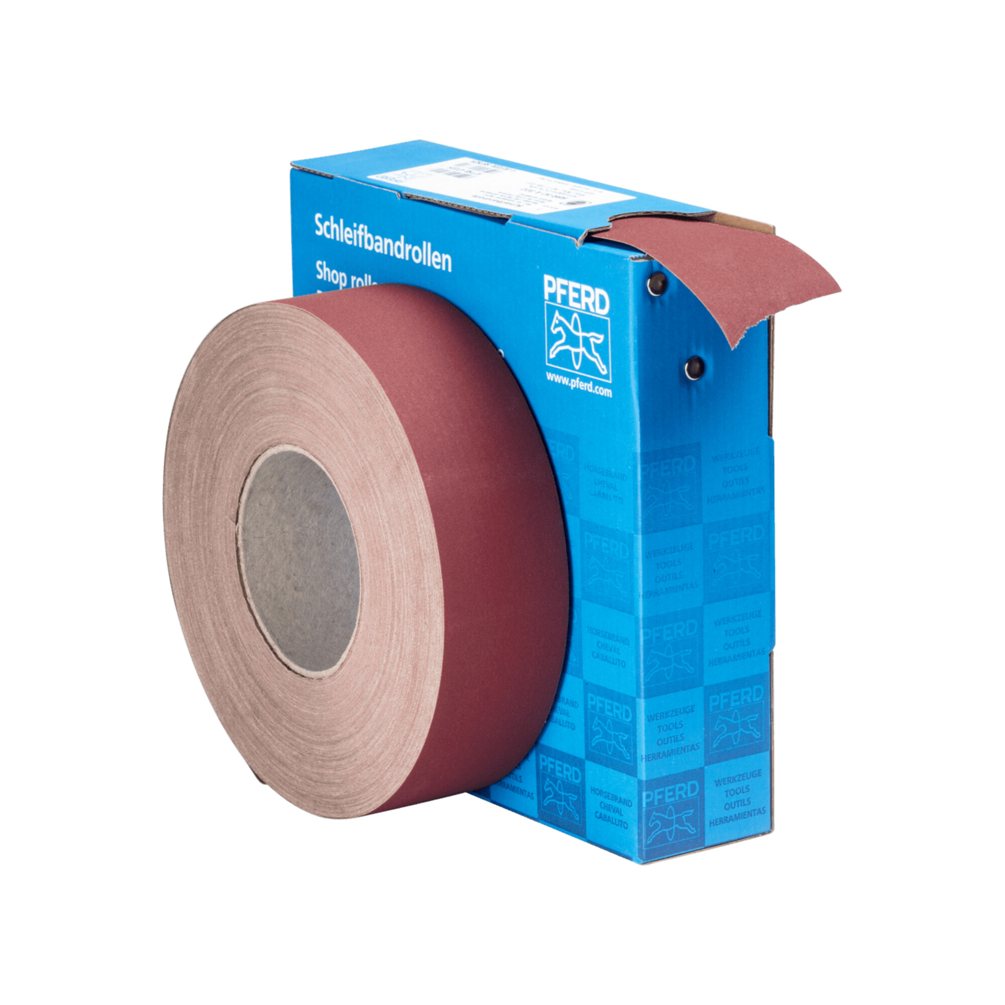 PFERD TOOLS Korund Schleifbandrolle Gewebe SBR Breite 50mmxLänge 50m A320 für universelle Anwendung