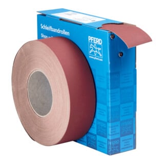 PFERD TOOLS Korund Schleifbandrolle Gewebe SBR Breite 50mmxLänge 50m A400 für universelle Anwendung