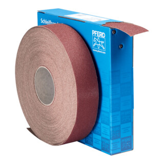 PFERD TOOLS Korund Schleifbandrolle Gewebe SBR Breite 50mmxLänge 50m A60 für universelle Anwendung