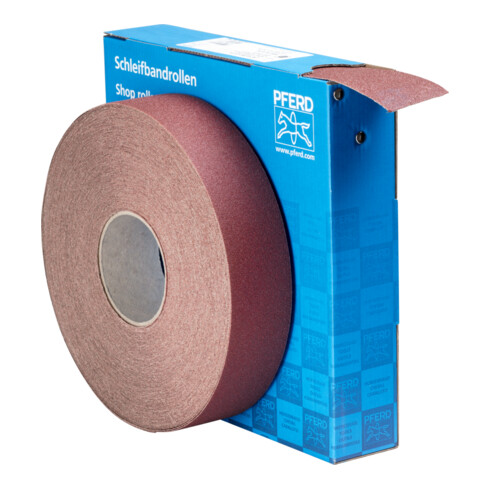 PFERD TOOLS Korund Schleifbandrolle Gewebe SBR Breite 50mmxLänge 50m A80 für universelle Anwendung