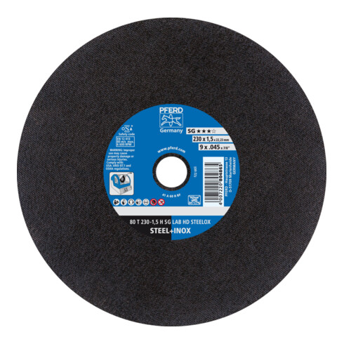 PFERD TOOLS Labortrennscheibe T 230x1,5x22,23 mm Leistungslinie SG LAB HD STEELOX für Stahl/Edelstahl