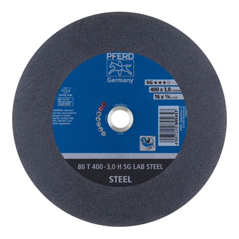 PFERD TOOLS Labortrennscheibe T 400x3,0x32 mm Leistungslinie SG LAB STEEL für Stahl