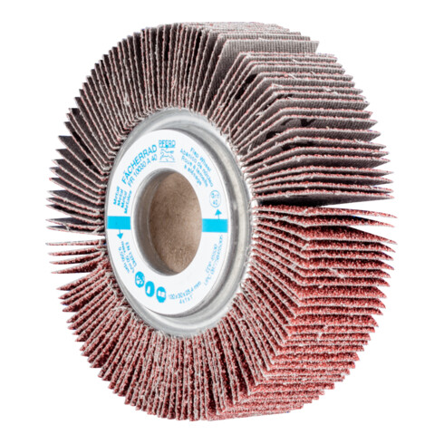 PFERD TOOLS Lamellenschleifrad FR Ø 100x30mm Bohrung Ø 25,4 mm A40 für universelle Anwendung