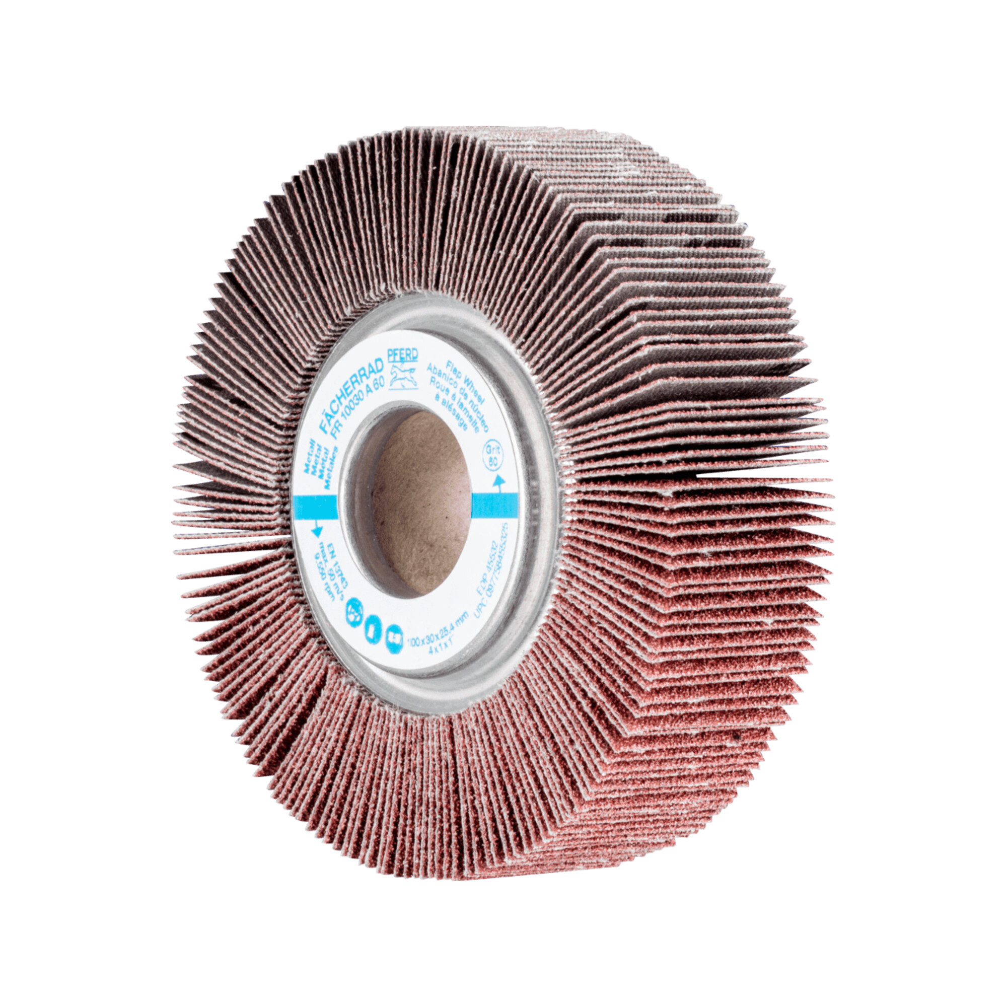 PFERD TOOLS Lamellenschleifrad FR Ø 100x30mm Bohrung Ø 25,4 mm A60 für universelle Anwendung