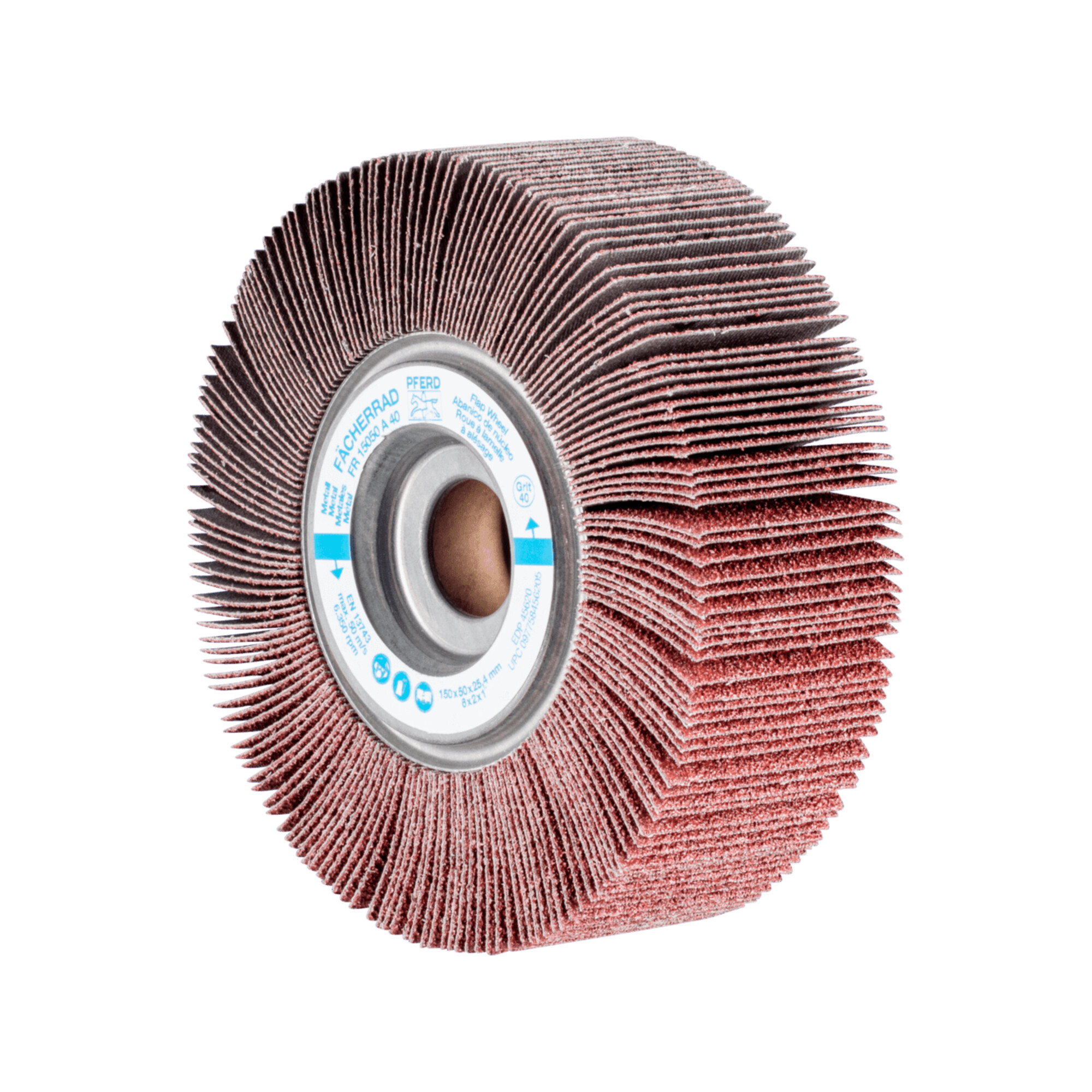 PFERD TOOLS Lamellenschleifrad FR Ø 150x50mm Bohrung Ø 25,4 mm A40 für universelle Anwendung