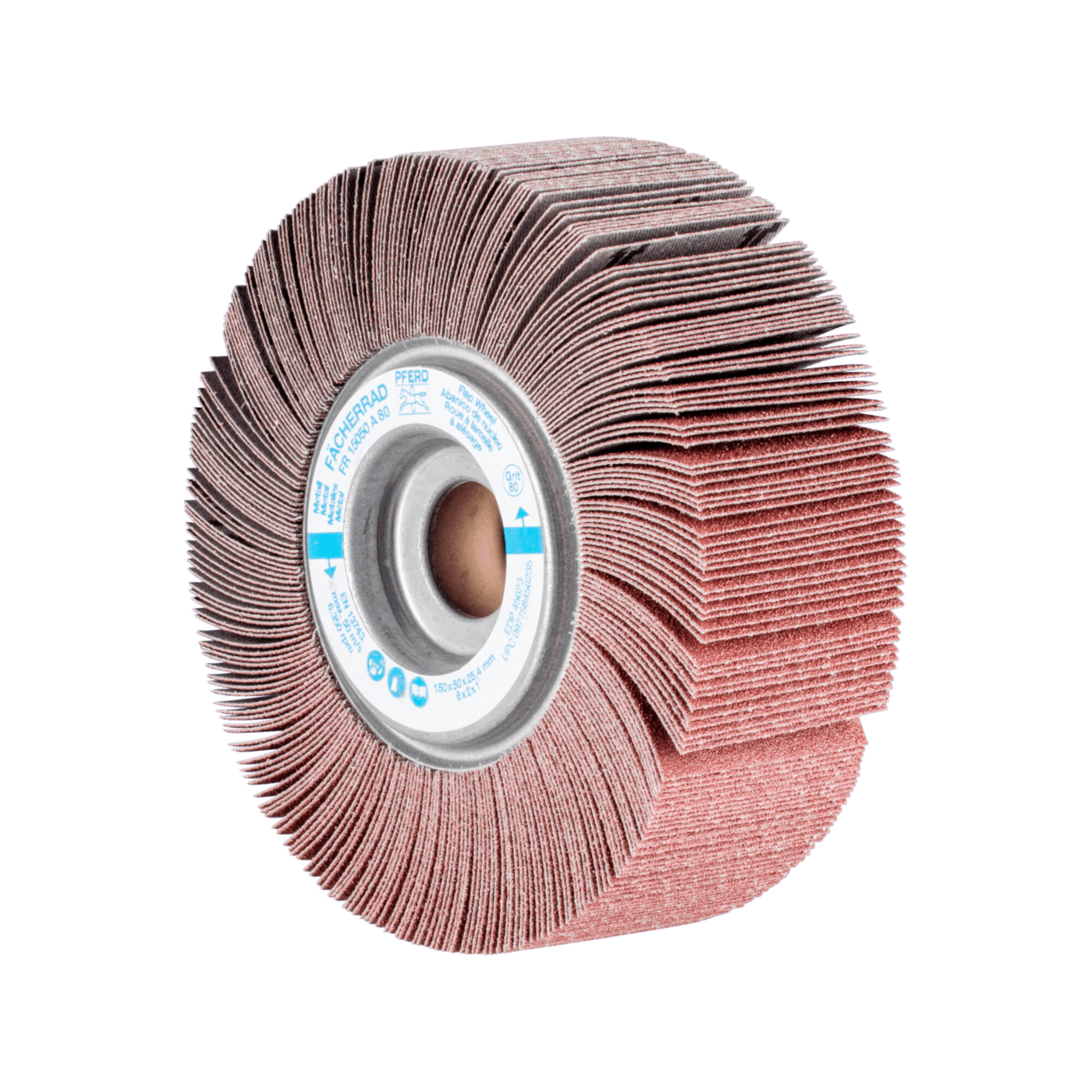 PFERD TOOLS Lamellenschleifrad FR Ø 150x50mm Bohrung Ø 25,4 mm A80 für universelle Anwendung