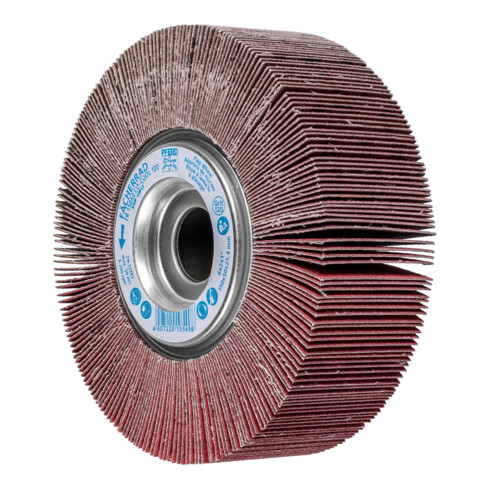 PFERD TOOLS Lamellenschleifrad FR Ø 150x50mm Bohrung Ø 25,4 mm CO-COOL120 für kühlen Schliff auf Edelstahl