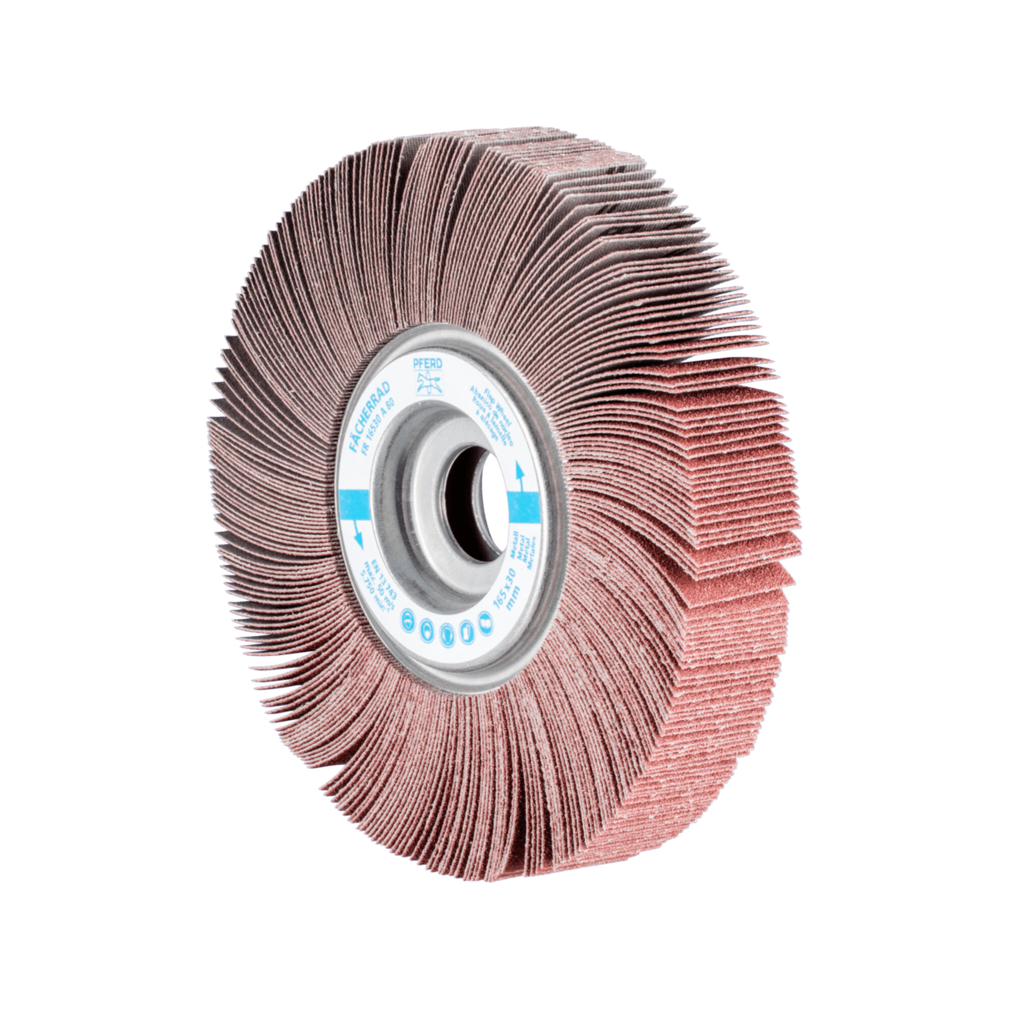 PFERD TOOLS Lamellenschleifrad FR Ø 165x30mm Bohrung Ø 25,4 mm A80 für universelle Anwendung