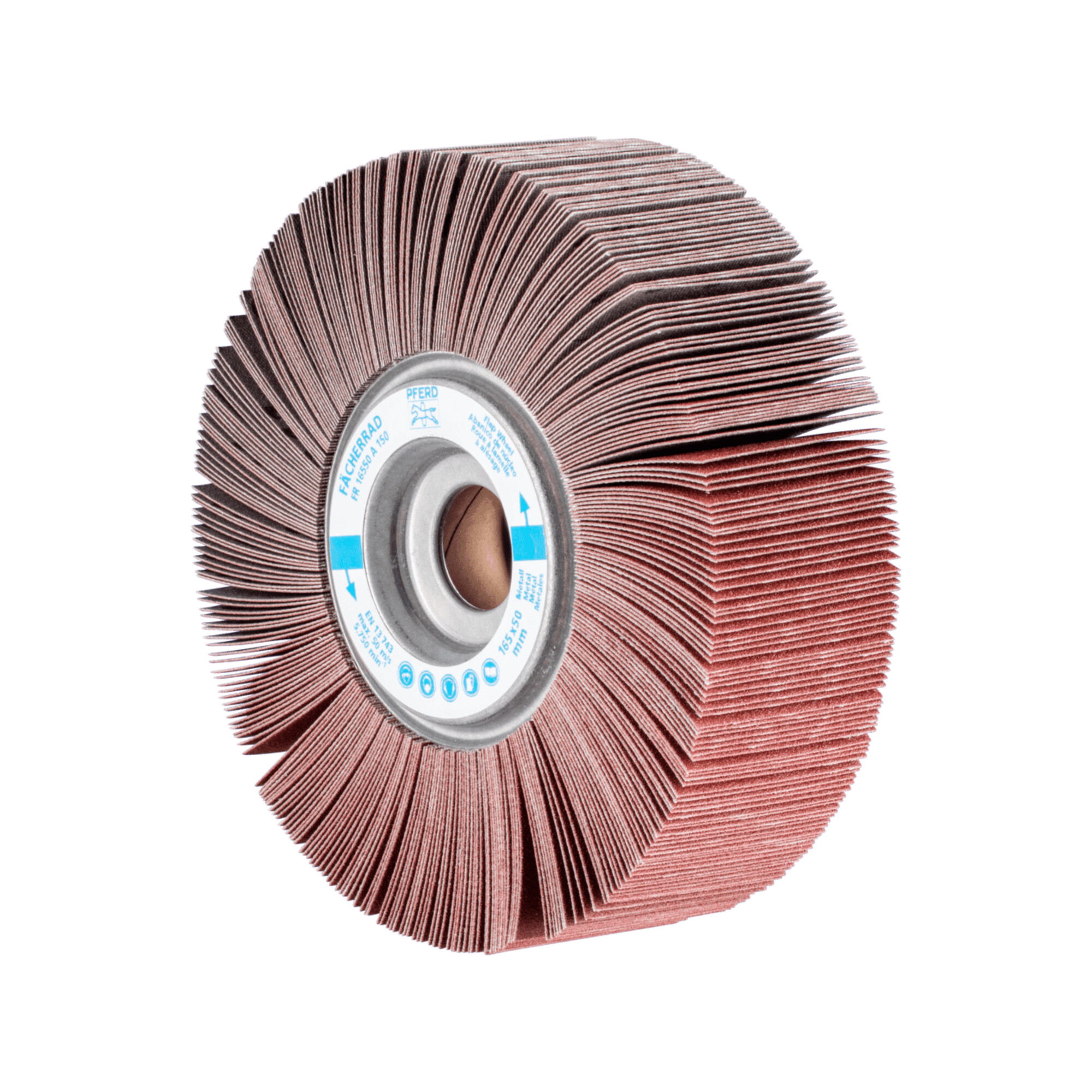 PFERD TOOLS Lamellenschleifrad FR Ø 165x50mm Bohrung Ø 25,4 mm A150 für universelle Anwendung