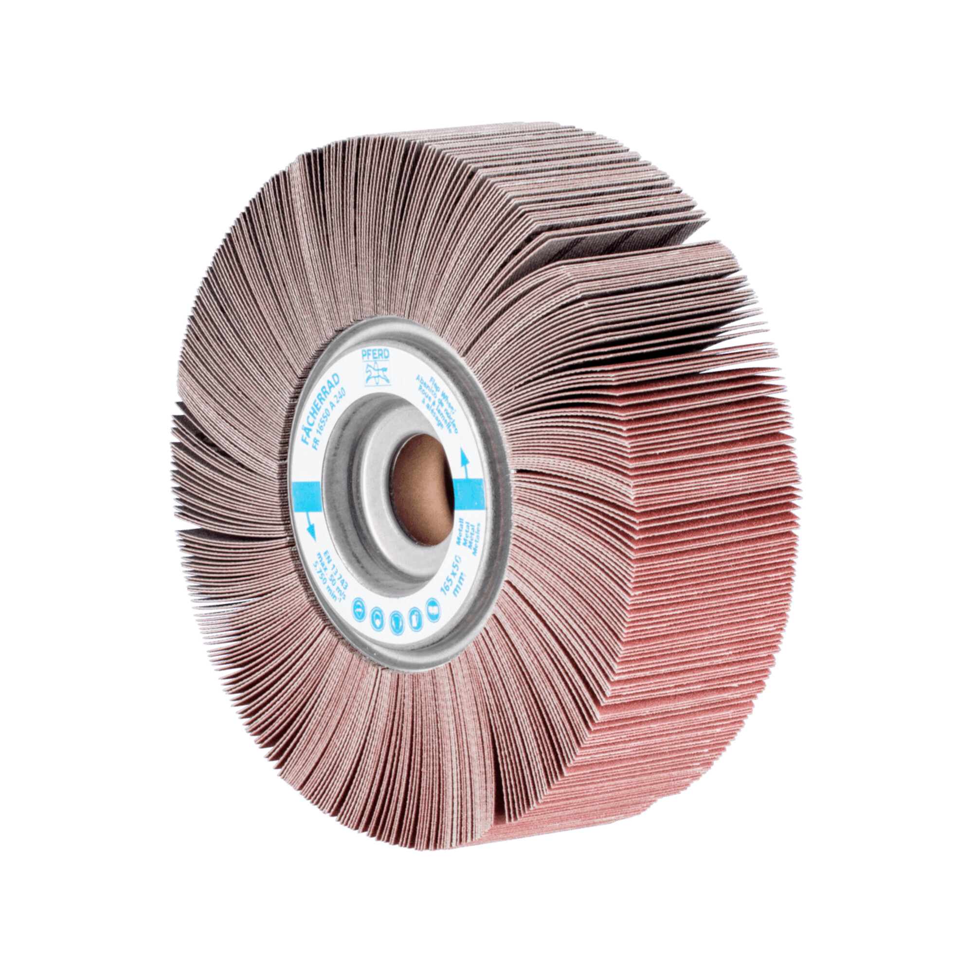 PFERD FR Fächerschleifwerkzeuge aus Korund Ø165x50 mm Bohrung Ø25,4 mm A240, 44731241
