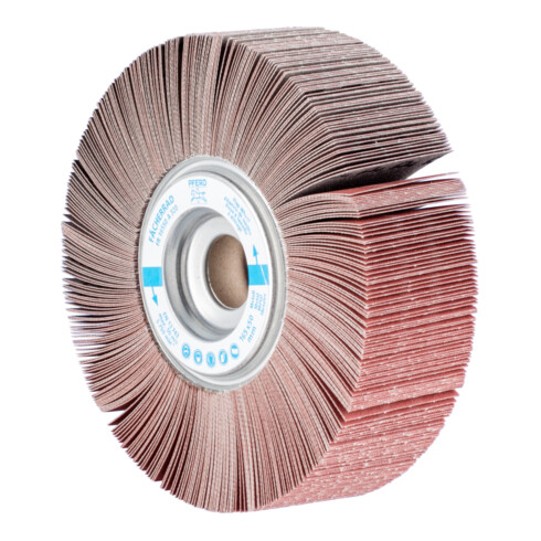 PFERD TOOLS Lamellenschleifrad FR Ø 165x50mm Bohrung Ø 25,4 mm A320 für universelle Anwendung