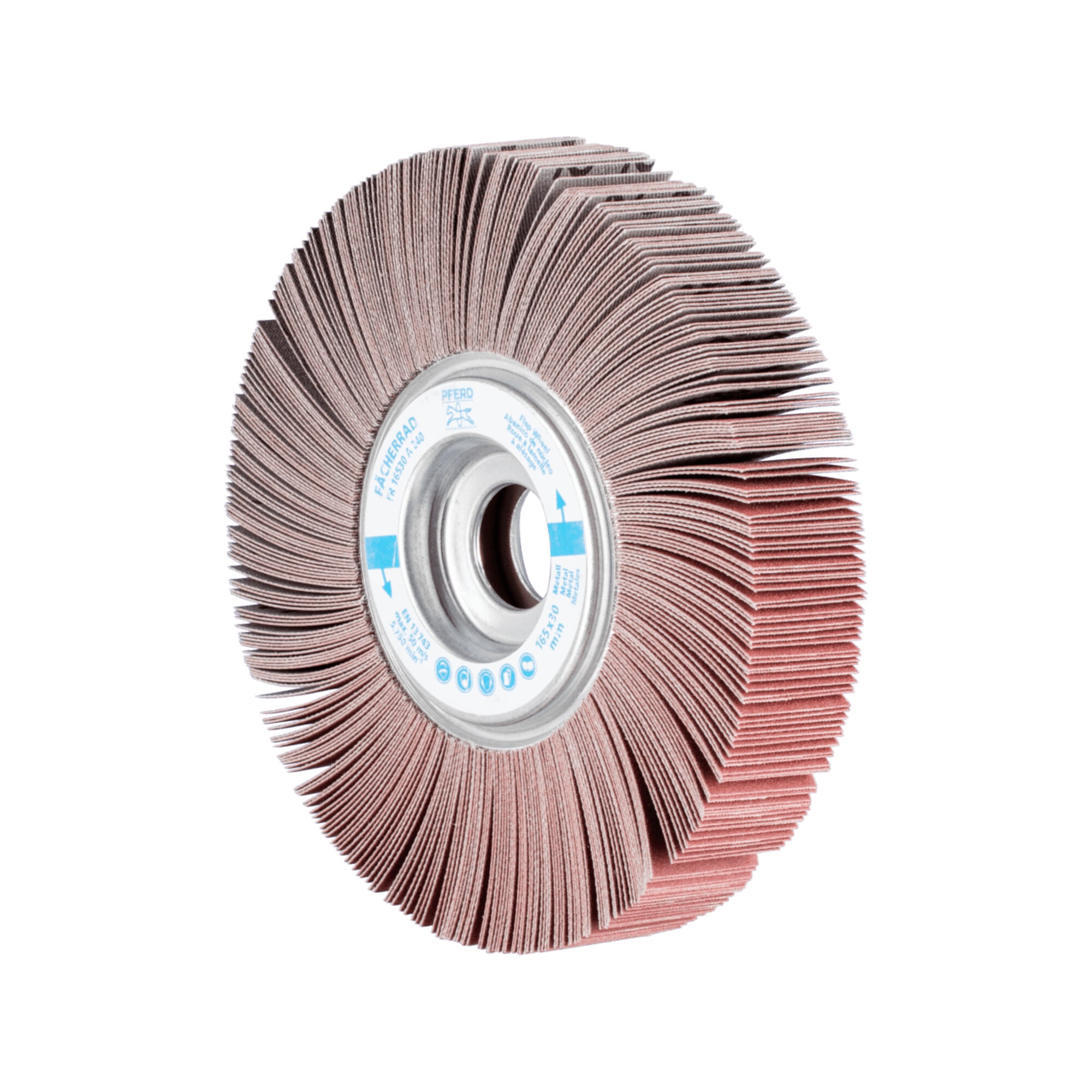 PFERD TOOLS Lamellenschleifrad FR Ø 165x30mm Bohrung Ø 25,4 mm A240 für universelle Anwendung