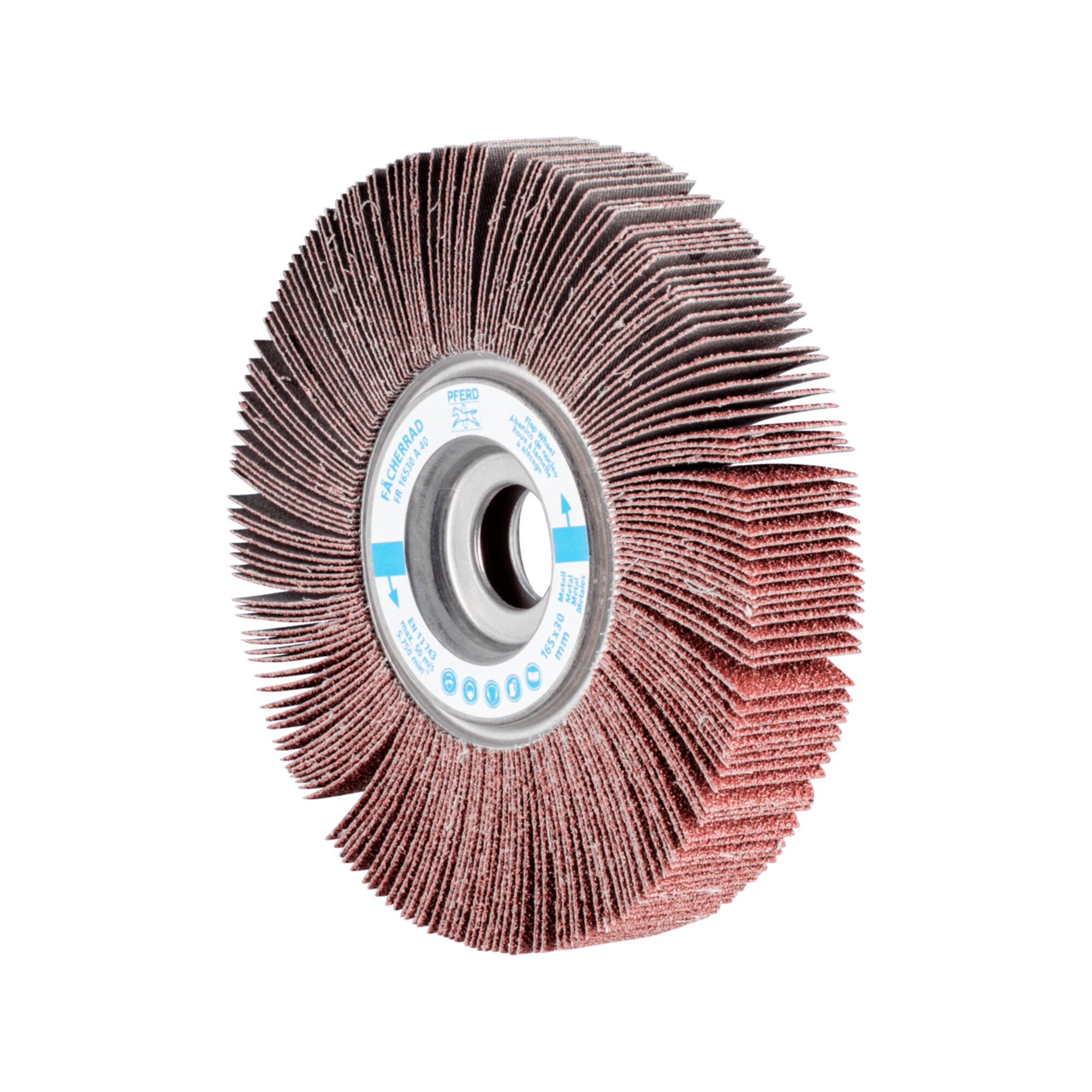 PFERD TOOLS Lamellenschleifrad FR Ø 165x30mm Bohrung Ø 25,4 mm A40 für universelle Anwendung