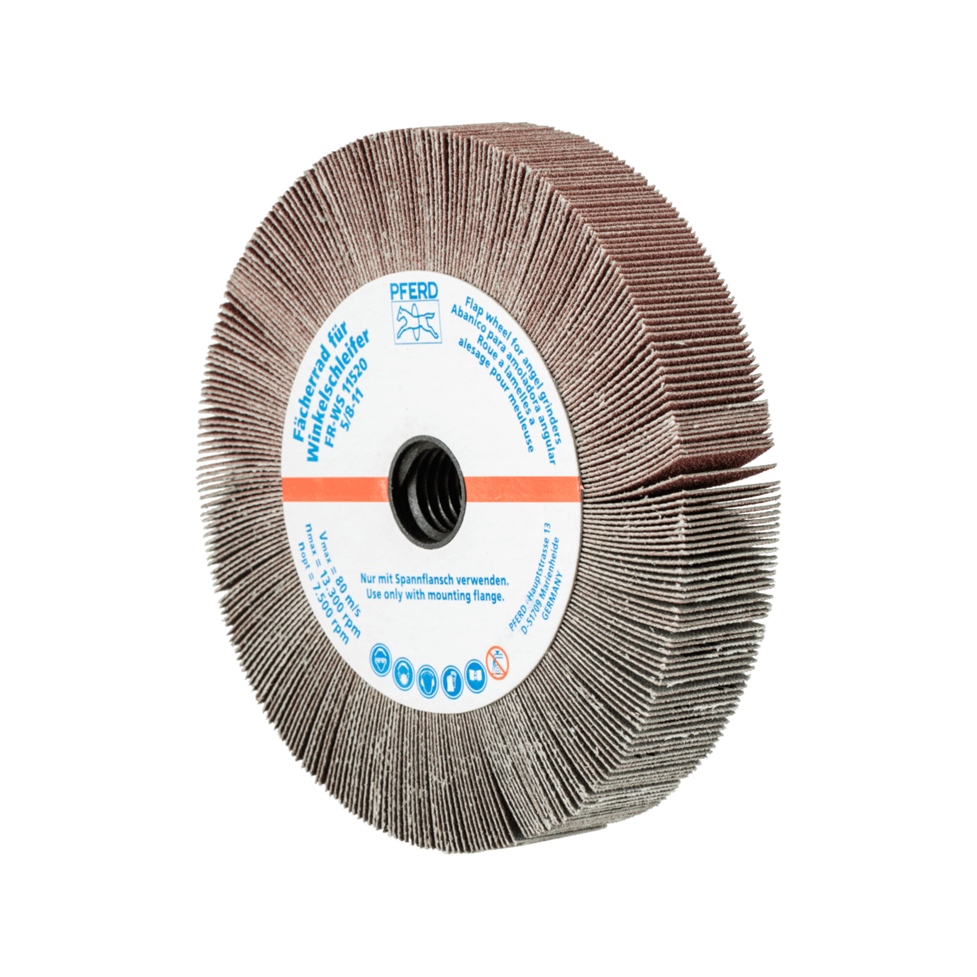 PFERD TOOLS Lamellenschleifrad für Winkelschleifer FR WS Ø 115x20mm 5/8-11 A120 universelle Anwendung