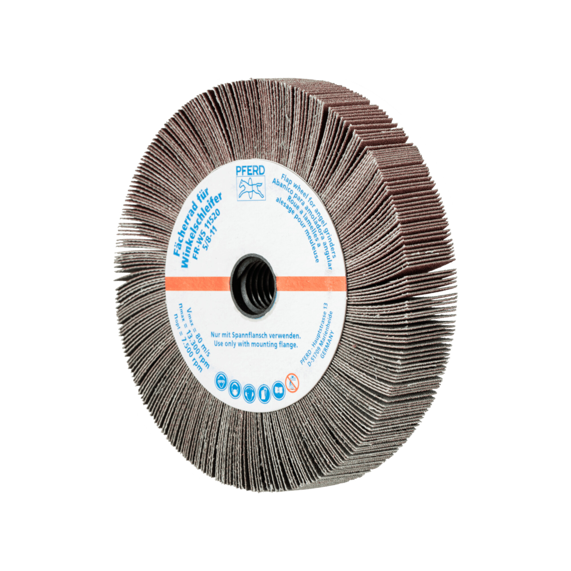 PFERD TOOLS Lamellenschleifrad für Winkelschleifer FR WS Ø 115x20mm 5/8-11 A180 universelle Anwendung