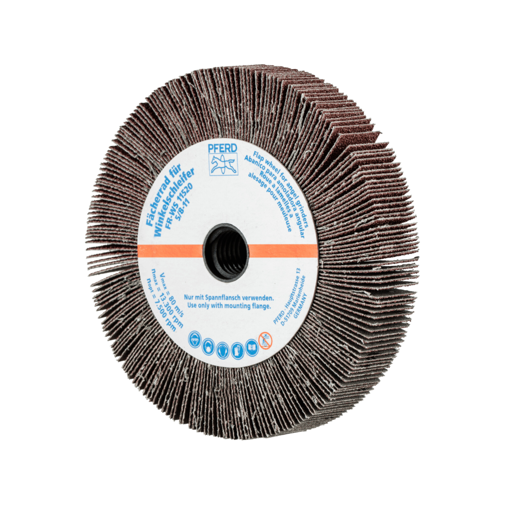 PFERD TOOLS Lamellenschleifrad für Winkelschleifer FR WS Ø 115x20mm 5/8-11 A60 universelle Anwendung