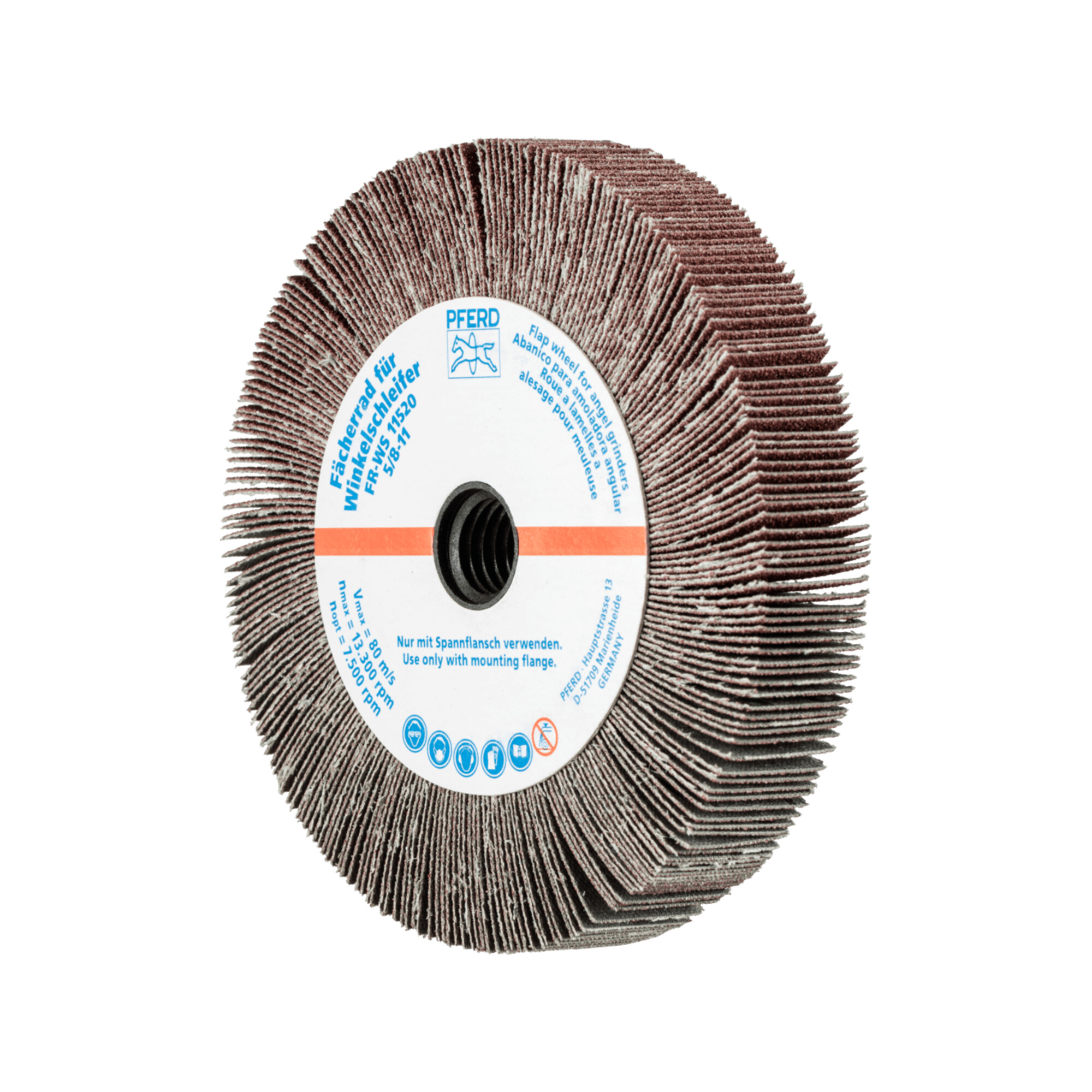 PFERD TOOLS Lamellenschleifrad für Winkelschleifer FR WS Ø 115x20mm 5/8-11 A80 universelle Anwendung