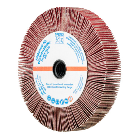 PFERD TOOLS Lamellenschleifrad für Winkelschleifer FR WS Ø 115x20mm 5/8-11 CO-COOL120 für Edelstahl