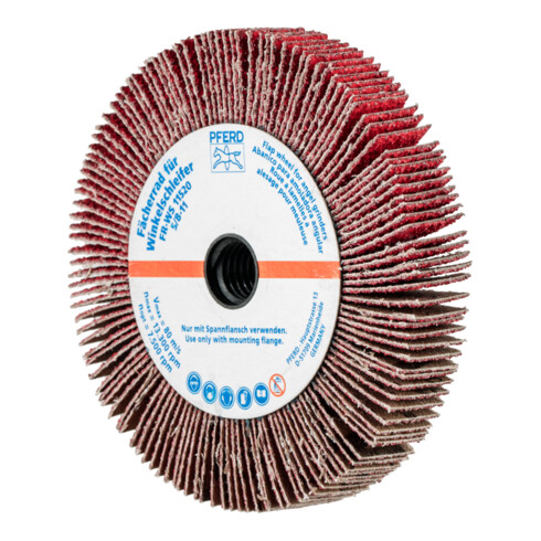 PFERD TOOLS Lamellenschleifrad für Winkelschleifer FR WS Ø 115x20mm 5/8-11 CO-COOL40 für Edelstahl