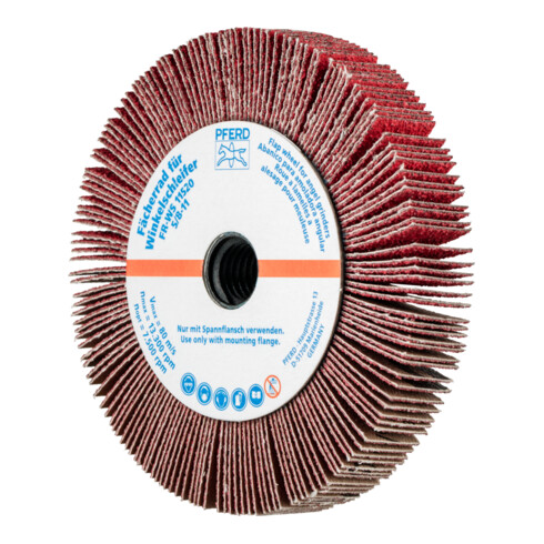 PFERD TOOLS Lamellenschleifrad für Winkelschleifer FR WS Ø 115x20mm 5/8-11 CO-COOL60 für Edelstahl