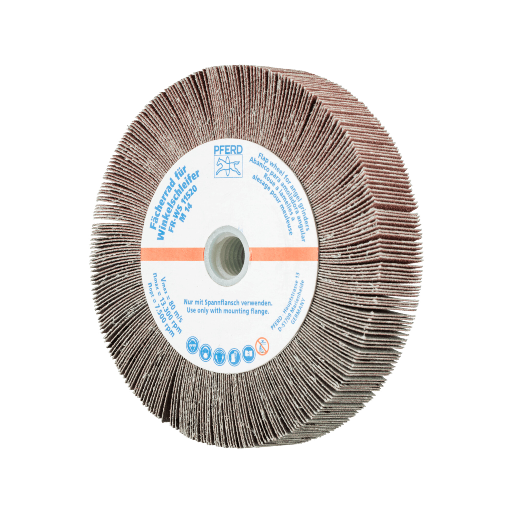 PFERD TOOLS Lamellenschleifrad für Winkelschleifer FR WS Ø 115x20mm M14 A120 universelle Anwendung