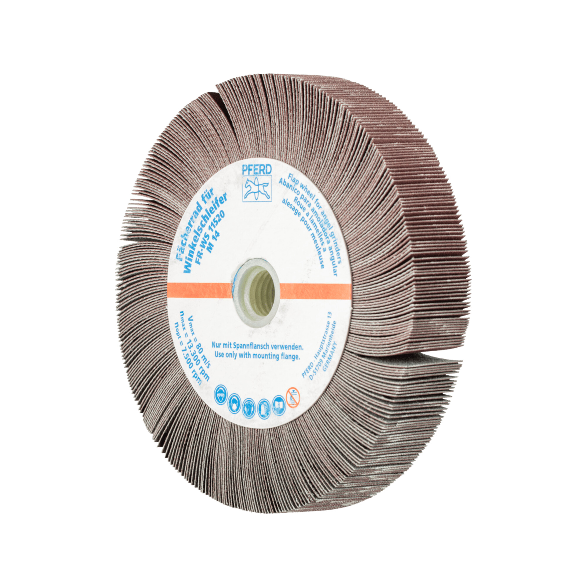 PFERD TOOLS Lamellenschleifrad für Winkelschleifer FR WS Ø 115x20mm M14 A320 universelle Anwendung
