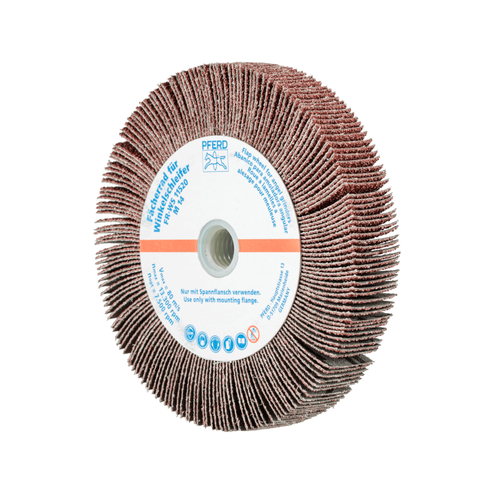 PFERD TOOLS Lamellenschleifrad für Winkelschleifer FR WS Ø 115x20mm M14 A40 universelle Anwendung
